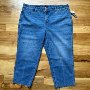 Women’s TALBOTS Easy Straight Ankle Raw Hem Jeans size 20WP NWT boho